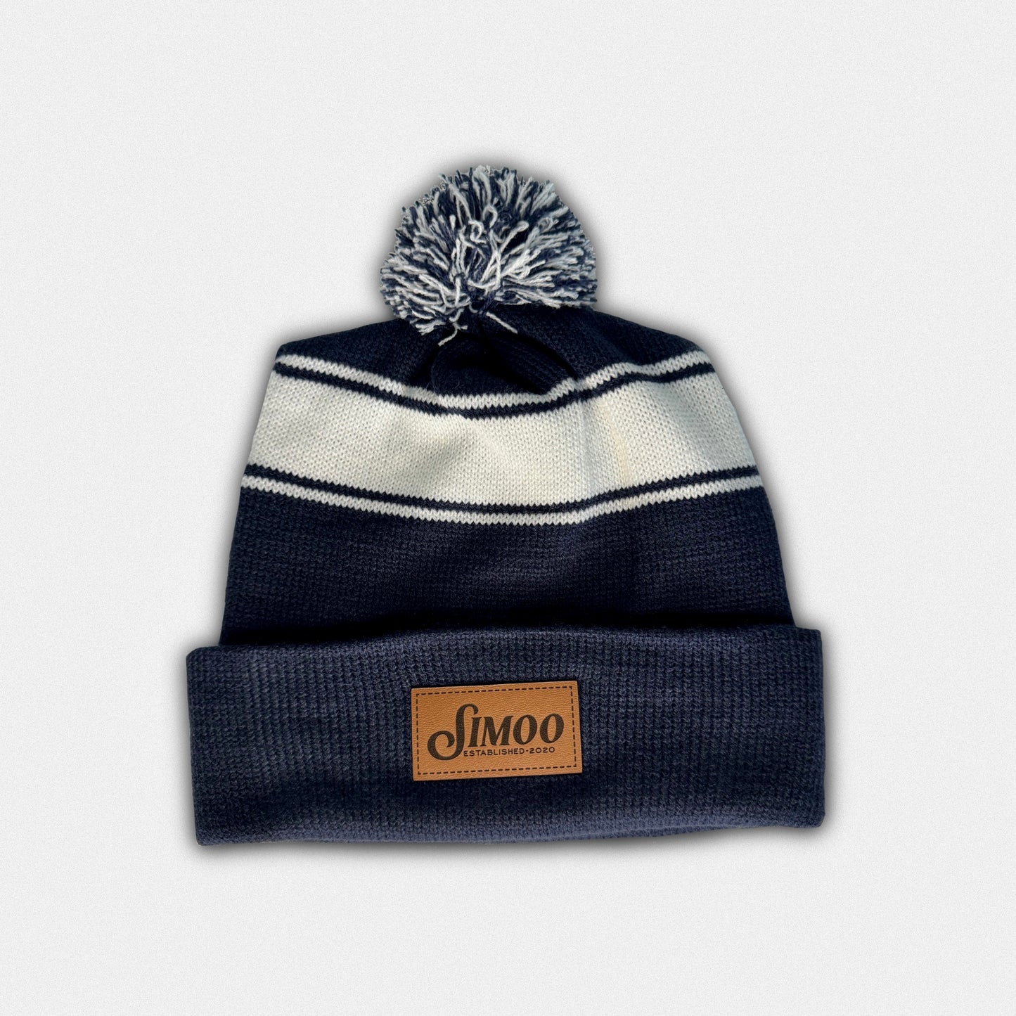 Simoo Blue & White Patch Beanie