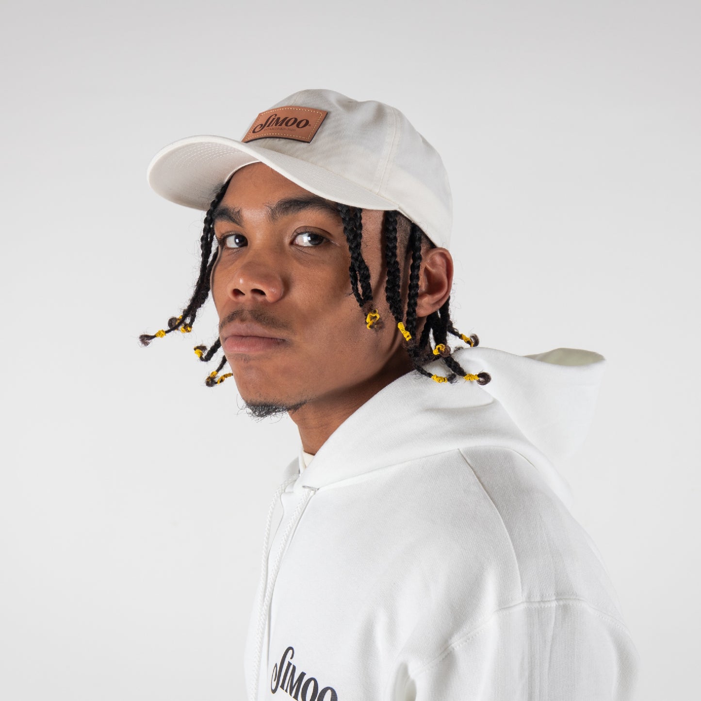 Simoo Foundation White Leather Patch Hat