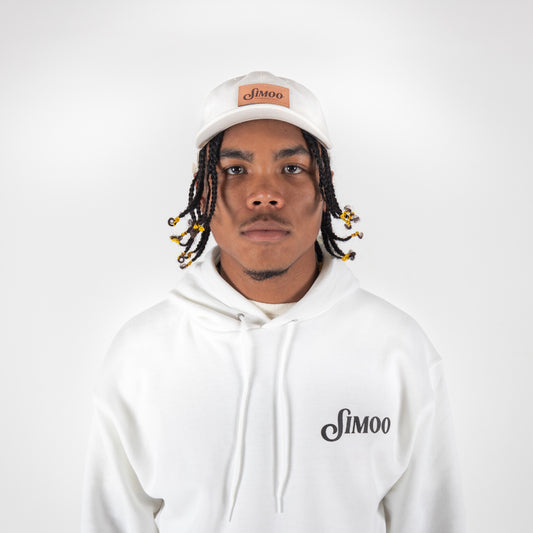 Simoo Foundation White Leather Patch Hat