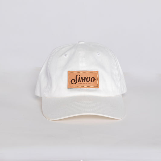 Simoo Foundation White Leather Patch Hat